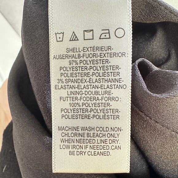 Dress The Population Karla XS Black Evening Formal Gown Long Slit V-Neck Dress - Picture 12 of 12